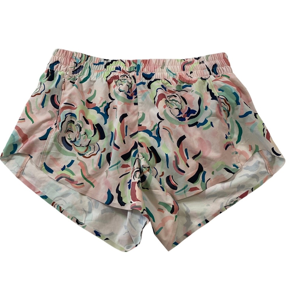Athleta Printed Hustle 3" Short Abstract Floral Pink Green Multi‎ Small